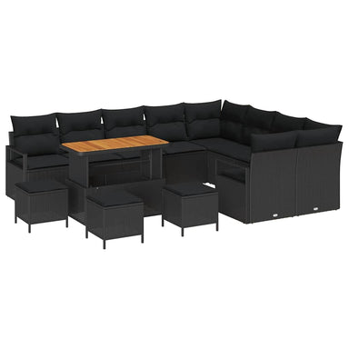 Tuin Sofa Set 13 st 12-Aantal zitplaatsen Zwart