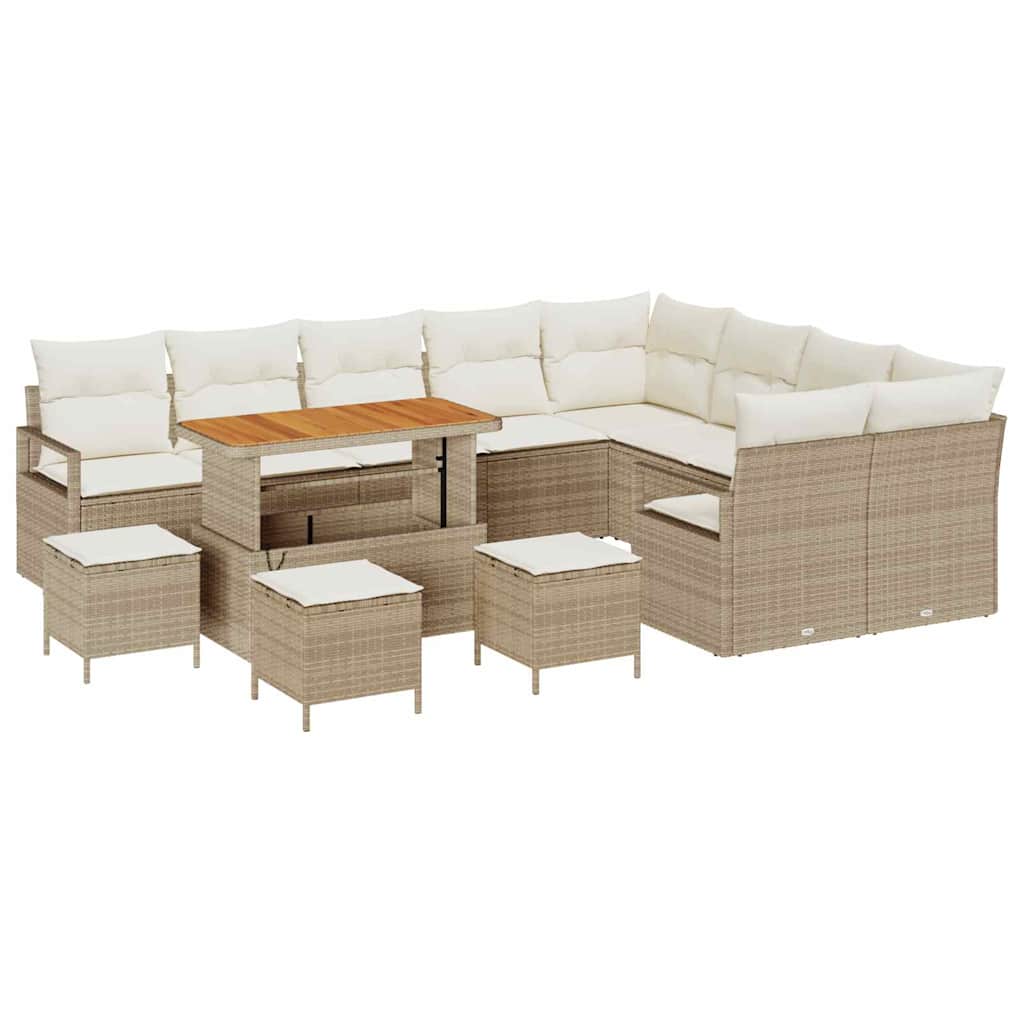Tuin Sofa Set 13 st 12-Aantal zitplaatsen Beige en Crème