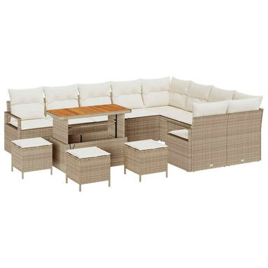 Tuin Sofa Set 13 st 12-Aantal zitplaatsen Beige en Crème