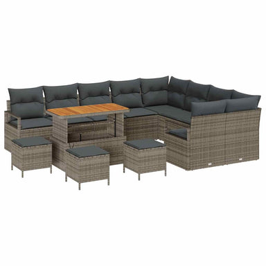 Tuin Sofa Set 13 st 12-Aantal zitplaatsen Grijs