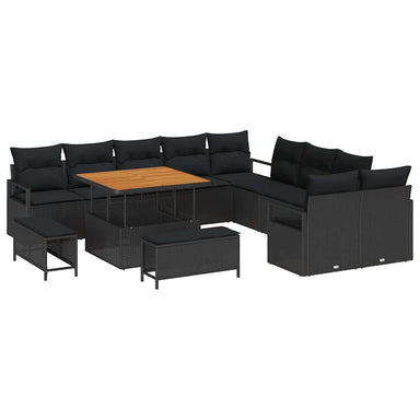 Tuin Sofa Set 13 st 12-Aantal zitplaatsen Zwart