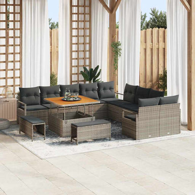 Tuin Sofa Set 13 st 12-Aantal zitplaatsen Grijs