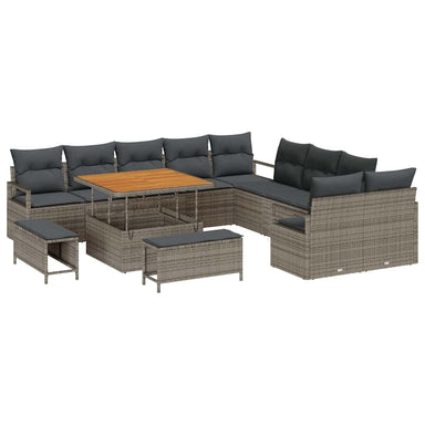 Tuin Sofa Set 13 st 12-Aantal zitplaatsen Grijs