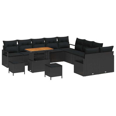 Tuin Sofa Set 13 st 12-Aantal zitplaatsen Zwart