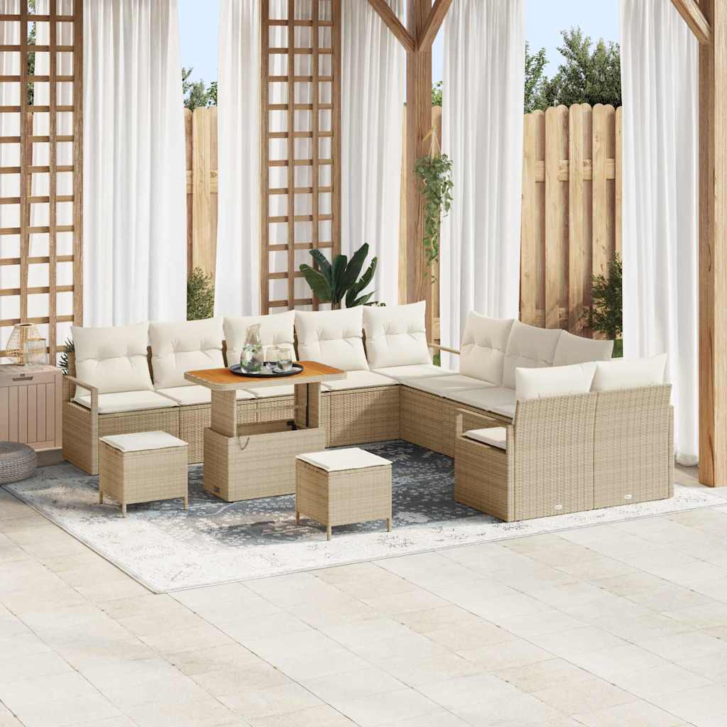 Tuin Sofa Set 13 st 12-Aantal zitplaatsen Beige en Crème