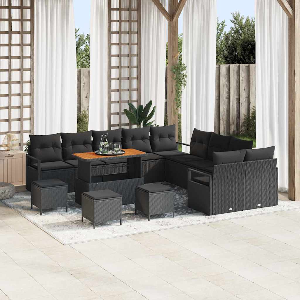 Tuin Sofa Set 14 st 13-Aantal zitplaatsen Zwart