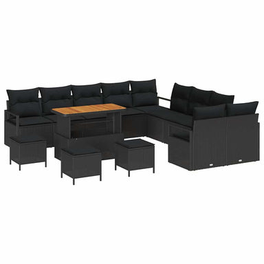 Tuin Sofa Set 14 st 13-Aantal zitplaatsen Zwart