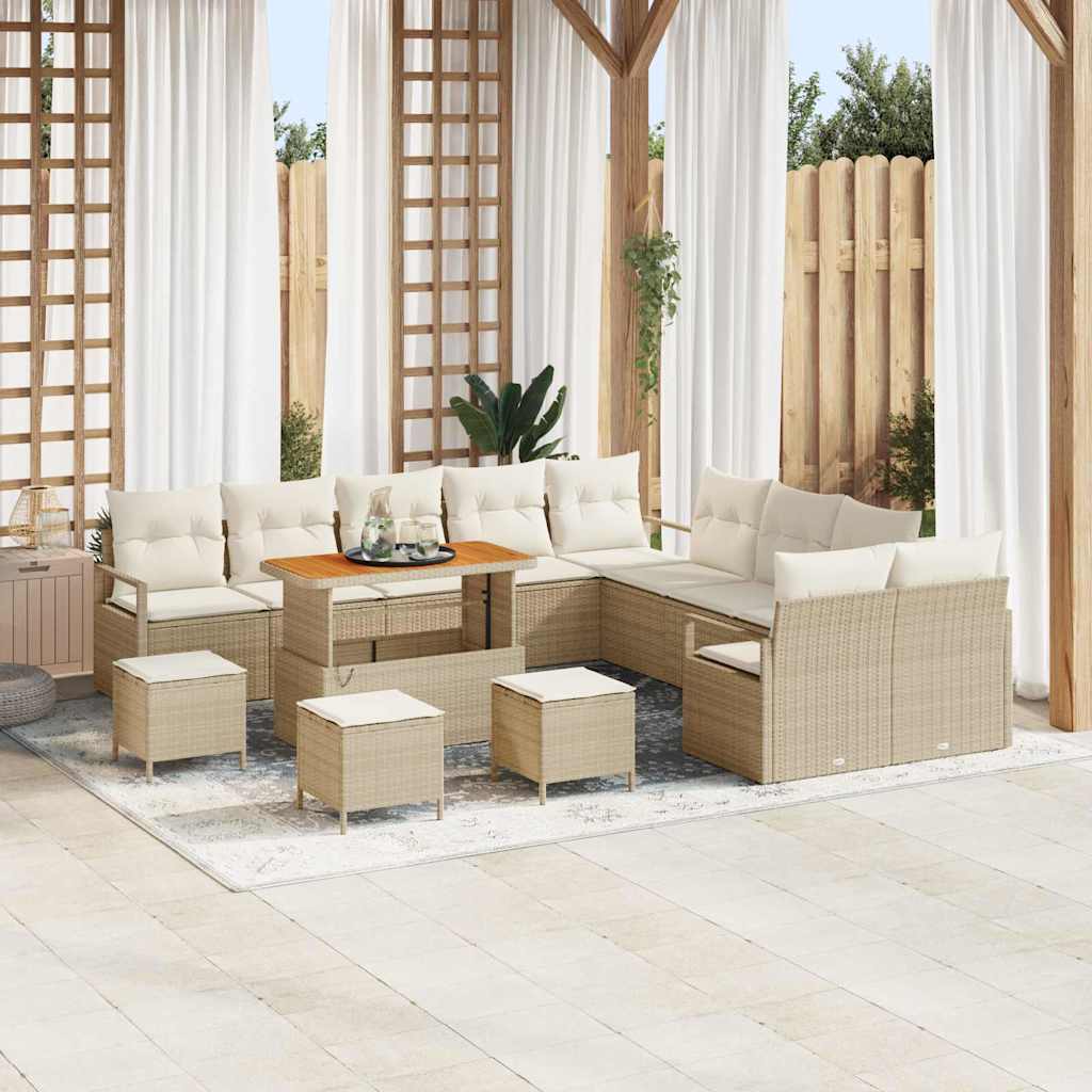 Tuin Sofa Set 14 st 13-Aantal zitplaatsen Beige en Crème