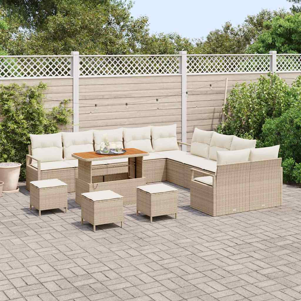 Tuin Sofa Set 14 st 13-Aantal zitplaatsen Beige en Crème
