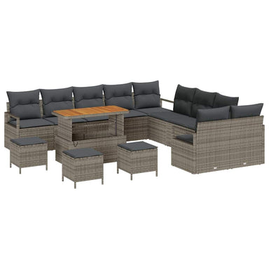 Tuin Sofa Set 14 st 13-Aantal zitplaatsen Grijs