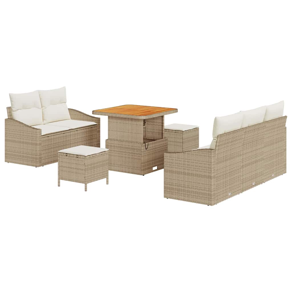 Tuin Sofa Set 8 st 7-Aantal zitplaatsen Beige en Crème
