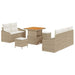 Tuin Sofa Set 8 st 7-Aantal zitplaatsen Beige en Crème