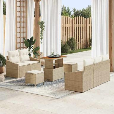 Tuin Sofa Set 8 st 7-Aantal zitplaatsen Beige en Crème