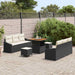 Tuin Sofa Set 9 st 8-Aantal zitplaatsen Zwart en Crème