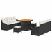 Tuin Sofa Set 9 st 8-Aantal zitplaatsen Zwart en Crème