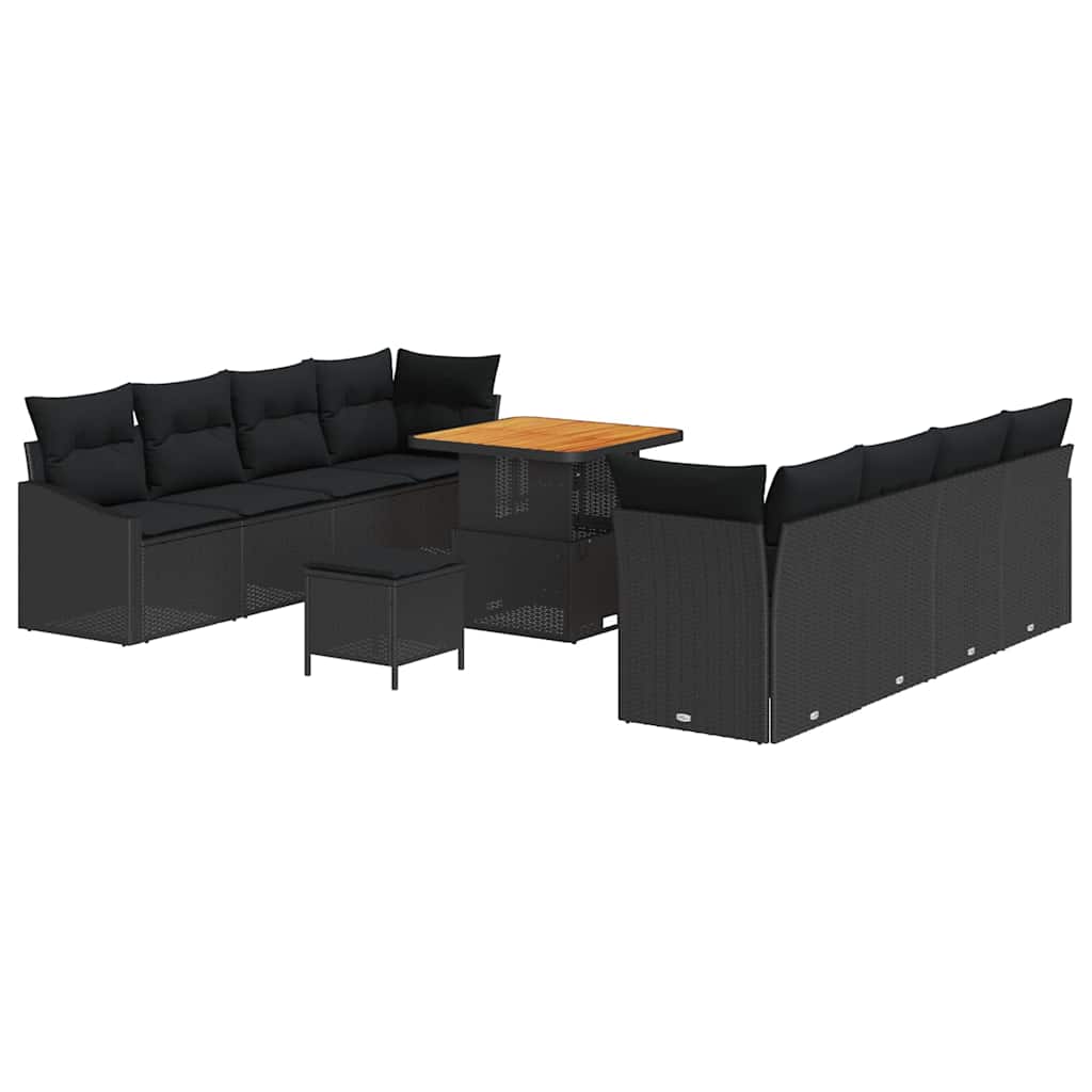 Tuin Sofa Set 11 st 10-Aantal zitplaatsen Zwart