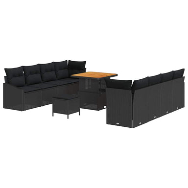 Tuin Sofa Set 11 st 10-Aantal zitplaatsen Zwart