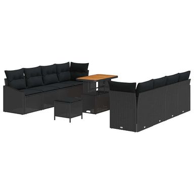 Tuin Sofa Set 11 st 10-Aantal zitplaatsen Zwart