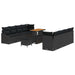 Tuin Sofa Set 11 st 10-Aantal zitplaatsen Zwart