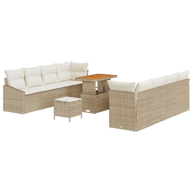 Tuin Sofa Set 11 st 10-Aantal zitplaatsen Beige en Crème