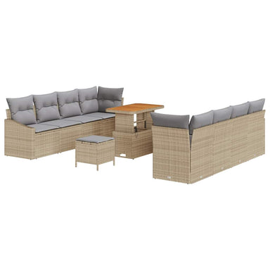 Tuin Sofa Set 11 st 10-Aantal zitplaatsen Beige en Licht Grijs