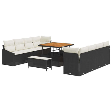 Tuin Sofa Set 11 st 10-Aantal zitplaatsen Zwart en Crème