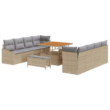 Tuin Sofa Set 11 st 10-Aantal zitplaatsen Beige en Licht Grijs