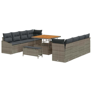 Tuin Sofa Set 11 st 10-Aantal zitplaatsen Grijs