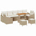 Tuinbankenset 10 st 9-Aantal zitplaatsen Beige Poly riet