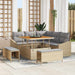 Tuinbankenset 8 st 7-Aantal zitplaatsen Beige Poly riet