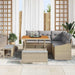 Tuinbankenset 8 st 7-Aantal zitplaatsen Beige Poly riet