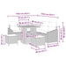 Tuinbankenset 8 st 7-Aantal zitplaatsen Beige Poly riet