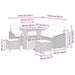 Tuinbankenset met kussen met opslag 8 pcs Beige Poly riet