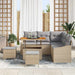 Tuinbankenset 8 st 7-Aantal zitplaatsen Beige Poly riet