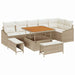 Tuinbankenset 9 st 7-Aantal zitplaatsen Beige Poly riet