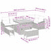 Tuinbankenset 9 st 7-Aantal zitplaatsen Beige Poly riet