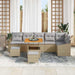 Tuinbankenset 9 st 7-Aantal zitplaatsen Beige Poly riet