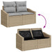 Tuinbankenset 9 st 7-Aantal zitplaatsen Beige Poly riet
