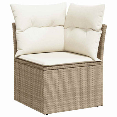 Tuinbankenset 9 st 7-Aantal zitplaatsen Beige Poly riet
