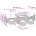 Tuinbankenset 10 st 8-Aantal zitplaatsen Beige Poly riet