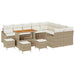 Tuinbankenset 13 st 8-Aantal zitplaatsen Beige Poly riet