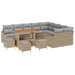 Tuinbankenset 13 st 8-Aantal zitplaatsen Beige Poly riet
