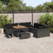 Tuinbankenset met kussen met opslag 13 pcs Zwart Poly riet