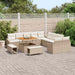 Tuinbankenset met kussen met opslag 13 pcs Beige Poly riet