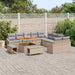 Tuinbankenset met kussen met opslag 13 pcs Beige Poly riet