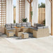 Tuinbankenset met kussen met opslag 13 pcs Beige Poly riet