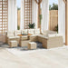 Tuinbankenset met kussen met opslag 13 pcs Beige Poly riet