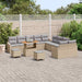 Tuinbankenset 13 st 12-Aantal zitplaatsen Beige Poly riet