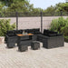 Tuinbankenset met kussen met opslag 13 pcs Zwart Poly riet