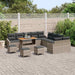 Tuinbankenset met kussen met opslag 13 pcs Grijs Poly riet